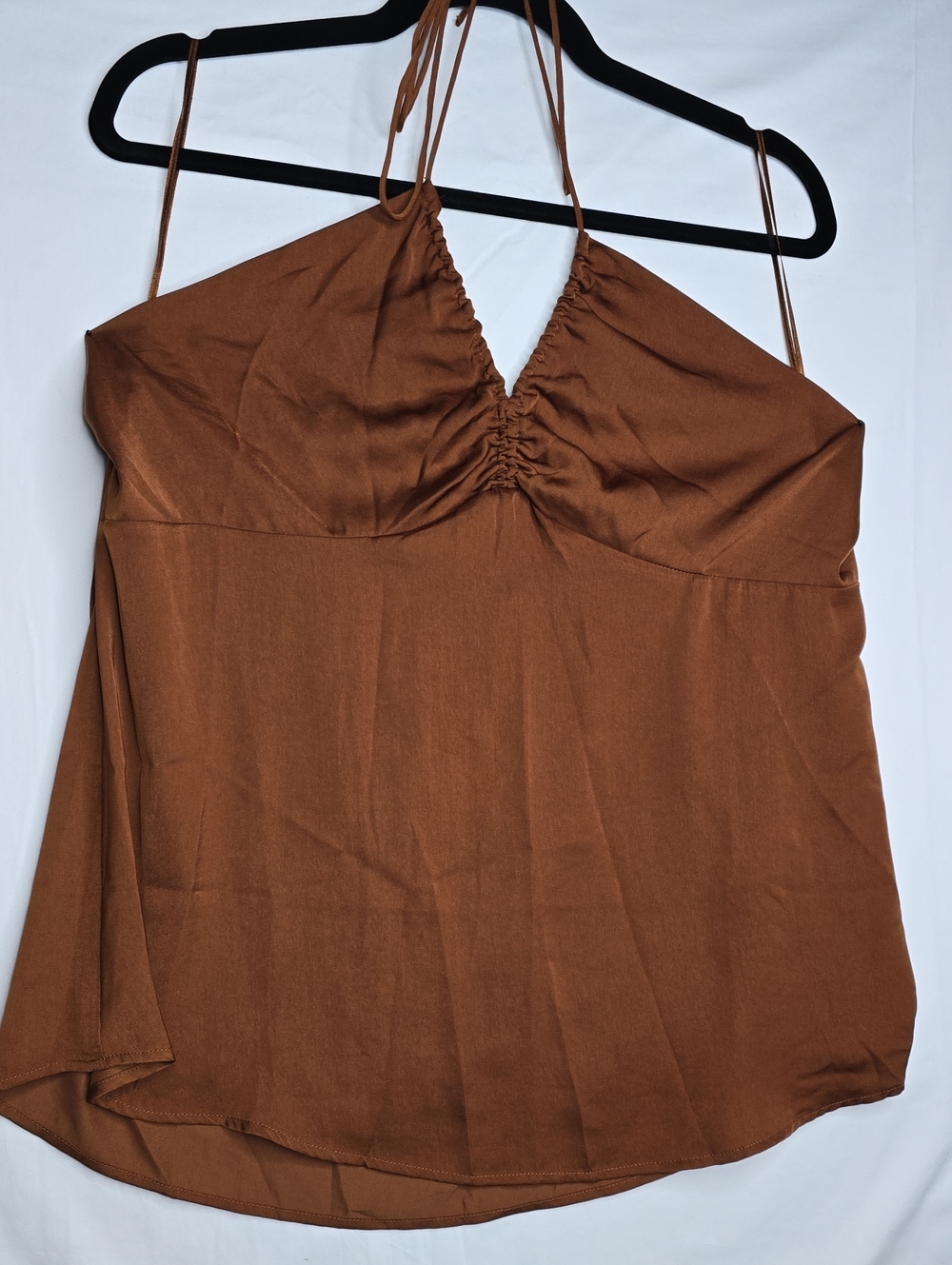 Banana Republic Brown Halter Ruched V-Neck Camisole